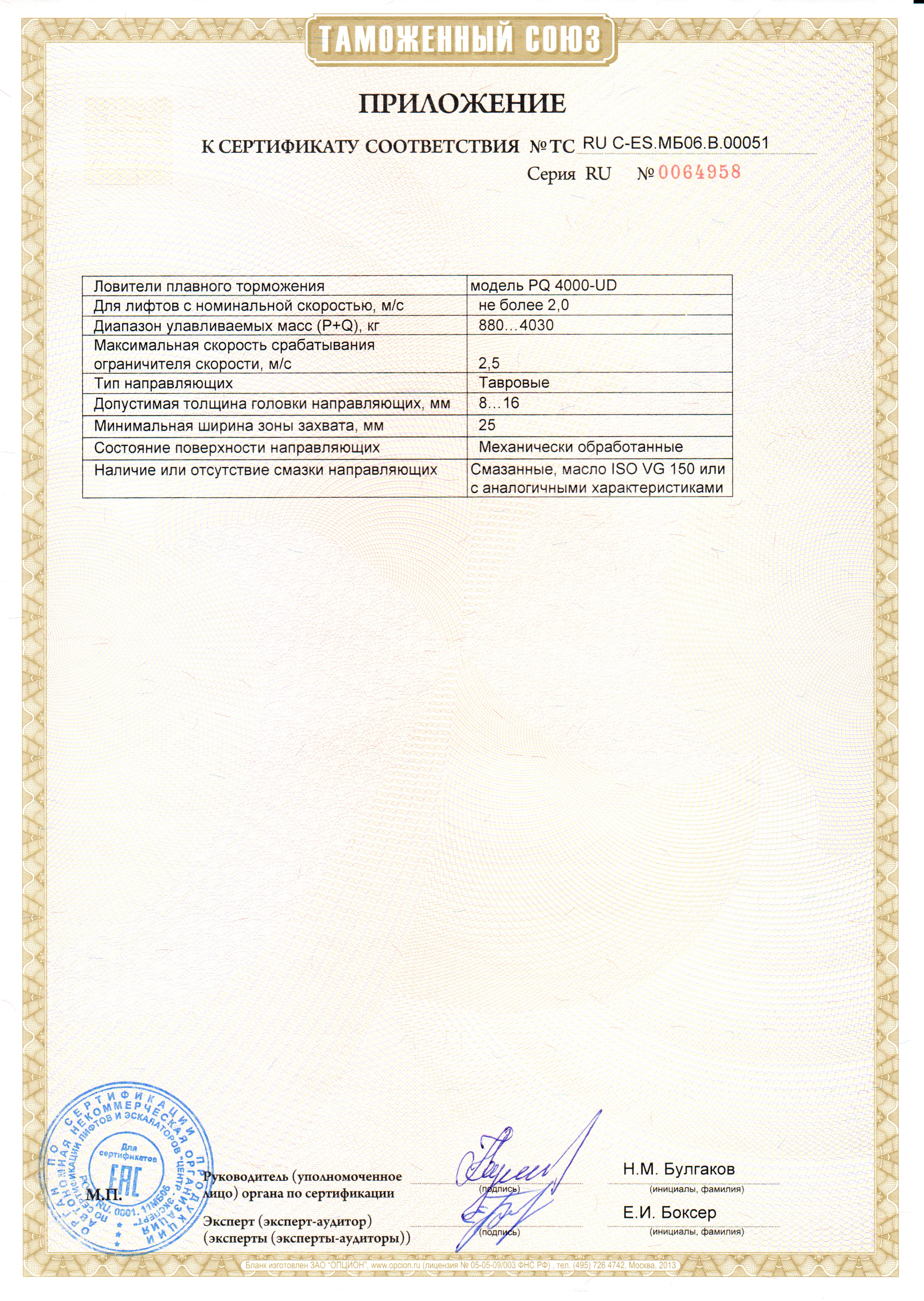 Приложение к сертификату № RU С-ES.МБ06.В00051